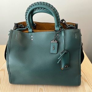 Coach Rogue 30 in Dark Turquoise with Whipstich Handle